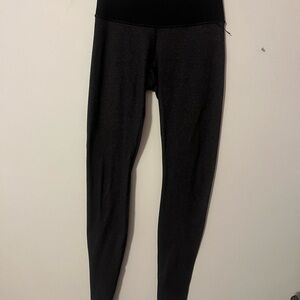 Lululemon Athletica Black Striped Leggings High Waist Full-Length